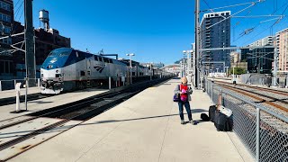 Amtrak’s California Zephyr departs Denver Union Station 962024 [upl. by Yelyk]