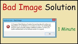 Bad image pop up error on Windows 10 Solution [upl. by Claudette]