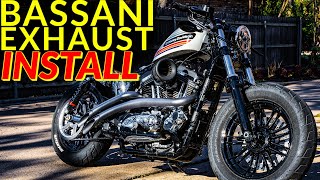 Harley Davidson Sportster Bassani Exhaust Install  Bobber Sportster with Mod list [upl. by Meill]