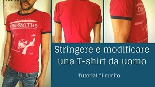 DIY Come stringere e modificare una TSHIRT da UOMO  Tutorial di cucito sartoriale [upl. by Goulet]