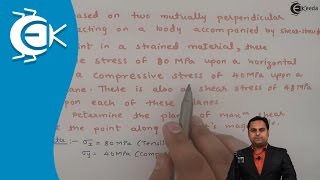 Problem No 3 on a Body Subjected to Normal Stress on One Plane Accompanied by a Simple Shear Stress [upl. by Ydeh]