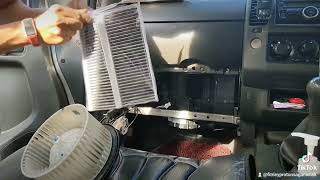 REPLACE NEW CABIN FILTER FOR NISSAN NAVARA D40 DUE TO AIRCOND NOT COLD ANYMORE [upl. by Notyrb]