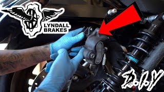 DYI  HOW TO REAR BRAKES PADS  DYNA LOW RIDER S [upl. by Annoerb321]