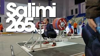 Behdad Salimi Iran 265 kg Squat Double 2014 Worlds Training Hall [upl. by Nosimaj]