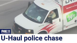 UHaul truck leads police chase across Orange County [upl. by Cung917]