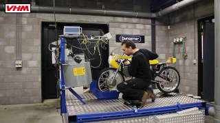 VHM Dyno Room Kreidler 50cc testing piston and insert including onboard action [upl. by Seraphina]