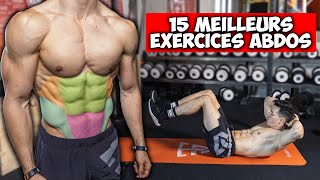 15 MEILLEURS EXERCICES ABDOMINAUX [upl. by Leuneb744]