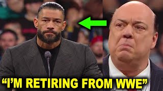 Roman Reigns Retires From WWE at 2024 Hall of Fame on Wrestlemania 40 Weekend as Paul Heyman Cries [upl. by Ahsitan]