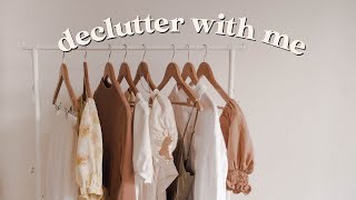 declutter my closet with me  minimalist capsule wardrobe ☁️ [upl. by Francyne45]