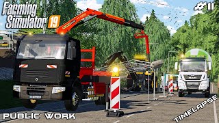 Setting up work site amp pouring concrete Public Work Stappenbach  Farming Simulator 19  Episode 11 [upl. by Hiller30]