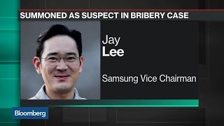 Samsung Heir Lee Named a Suspect in Korea Bribery Probe [upl. by Rebmetpes]