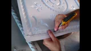 How to install ceiling tiles over existing surface or into a suspended grid yourself tutorial [upl. by Garett]