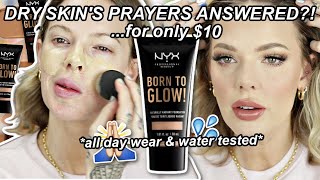 first impressions NYX BORN TO GLOW FOUNDATION REVIEW natural light amp swimming  ImMalloryBrooke [upl. by Axe]