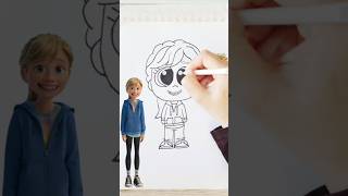 Drawing Riley from Inside Out in Chibistyle insideout2 [upl. by Laurentium]