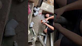 plumbing pvc pipe fitting fire \pvc pipe ko mukh banaune tarika idea tips diy cuttin [upl. by Ahsienor]