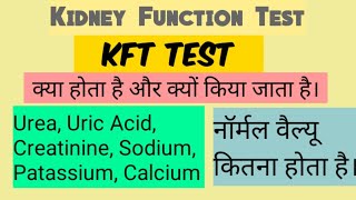 KFT test explain in hindi  KFT test normal range  kidney function test [upl. by Naasar]