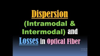 Dispersion in Optical Fiber Losses in Optical Fiber Intramodal and Intermodal Dispersion ISI [upl. by Adolphus775]