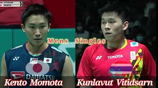 Badminton Kento Momota JPN vs THA Kunlavut Vitidsarn Mens Singles Malaysia Open [upl. by Emlynn]