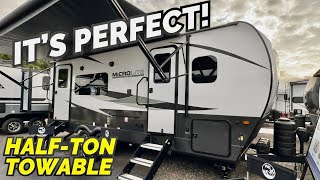 A PERFECT travel trailer RV for a halfton truck 2024 Forest River Flagstaff 25SRK Micro Lite [upl. by Vaenfila]