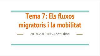 Resum Geografia Tema 7 Els fluxos migratoris i la mobilitat [upl. by Airal]