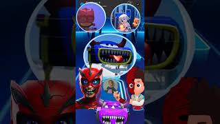 PJ masks scary EXE 🆚 Ryder EXE 🆚 McQueen car Eater EXE Coffin dance X Tiles hop youtubeshorts [upl. by Handal55]