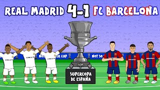 REAL MADRID 41 FC BARCELONA  HIGHLIGHTS  Spanish Super Cup final parody Vinicius Rodrigo Goals [upl. by Allicerp745]