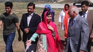 Malala lands in Swat Pakistani district where she was shot [upl. by Merdith]