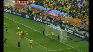 Video 2010 World Cup South Africa vs Mexico offside corner kick [upl. by Annaerda]