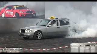 Mercedes W124 Turbo TAXI 300E 600HP Diesel Drift amp W212 LS1 Procharger 900HP [upl. by Goldy589]