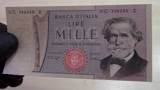 1000 Lire GIUSEPPE VERDI  2° TIPO 1969 [upl. by Yuhas]