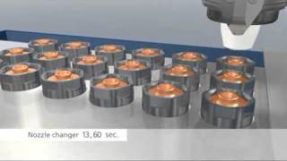 TRUMPF TruLaser 3030 Nozzle Changing System [upl. by Nerhe]