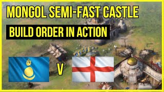 AOE4  Mongol Fast Castle Build In Action  Analysis amp Insights [upl. by Linnette]