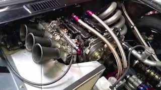 Individual throttle bodies Toda cam gears and springs Toyota KP60 BEAMS engine idle [upl. by Ahsaf]