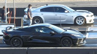 Hellcat vs C8 Corvette  drag race [upl. by Renata]