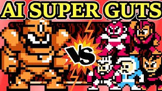 AI MM1 Bosses VS Super Guts Man  Requested Fights  Mega Man CPU Battle [upl. by Neenej]