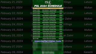 PSL 2024 Schedule  PSL Schedule 2024 PSL Schedule psl psl2024 pslschedule babarazam [upl. by Batholomew]