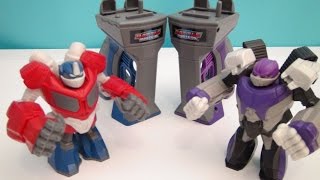 TRANSFORMERS OPTIMUS PRIME AND MEGATRON BATTLE MASTERS PLAYSET VIDEO TOY REVIEW [upl. by Nikolia]