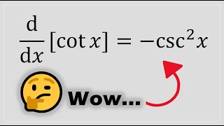 Derivative cotx Proof [upl. by Nosimaj]