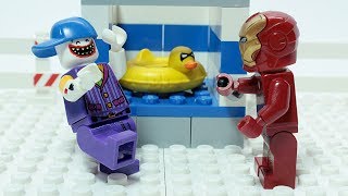 Lego Iron Man Brick Building and Matching Superheroes Objects Funny Animation [upl. by Paulie588]