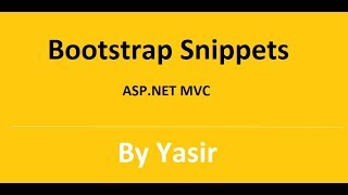 Bootstrap Snippets ASP NET MVC Part 8 [upl. by Runkle]