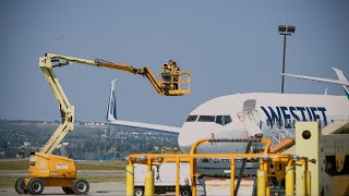 WestJet works diligently to safely return 16 aircraft to service in wake of Calgary hailstorm [upl. by Sankey399]