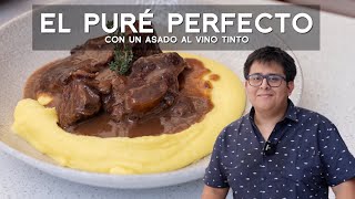 COMO PREPARAR UN PURÉ DE PAPA PERFECTO Y UN ASADO AL VINO TINTO  ALEXANDER QUESQUÉN  ACOMERPE [upl. by Ajnin]