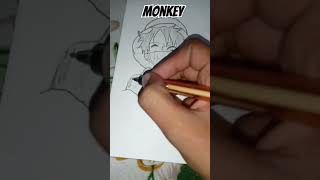 Cute Sketch of Monkey Anime Character animedrawing sketch monkey [upl. by Pokorny]