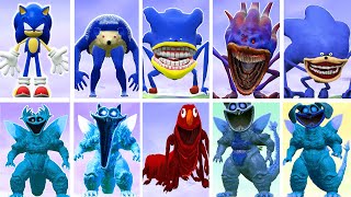 THE SONIC TAPES VS FAMILY WALKING MONSTERS SMILING CRITTERS MECHATITAN POPPY PLAYTIME In Gmod [upl. by Goodill344]