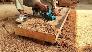 The Most Professional And Unique Wood Processing  A Square Dining Table Created With Redwood [upl. by Felicio718]