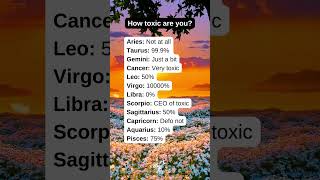 How toxic are you zodiacsigns zodiac astrology shorts [upl. by Christie987]