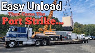 Crane Unloading Before Port Strike Causes FSC Trucking Issues [upl. by Adnesor]