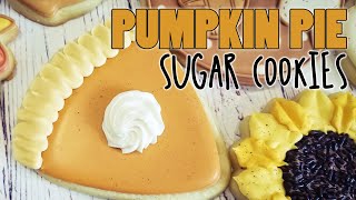 Festive Thanksgiving Pumpkin Pie Slice Sugar Cookies on Kookievision [upl. by Eniortna307]