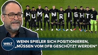 MENSCHENRECHTE IN KATAR „Wenn Fußballer sich positionieren wollen sollten sie das tun“ [upl. by Kareem]