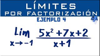 Solución de límites por factorización  Ejemplo 4 [upl. by Ysabel]